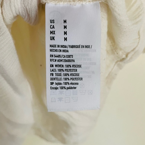 American Eagle M White Lace Boho Top - Picture 7 of 10